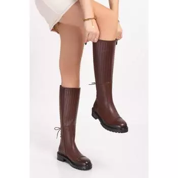 Женские сапоги до колена из натуральной кожи