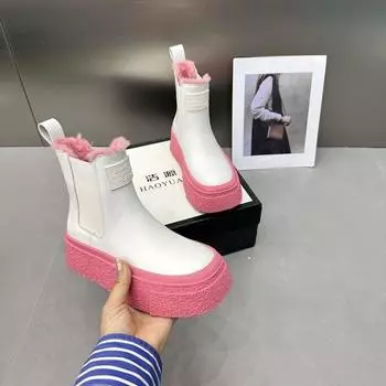 Женские сапоги европейского и американского цвета Chimney, зимние новые плюшевые и теплые сапоги на толстой подошве из хлопка на платформе Zapatos Mujer 35