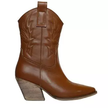 Женские сапоги из натуральной кожи на высоком каблуке