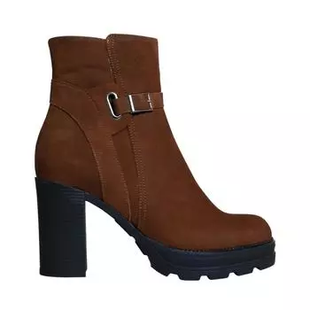 Женские сапоги из натуральной кожи на высоком каблуке