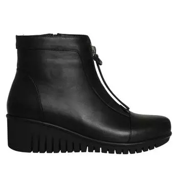 Женские сапоги из натуральной кожи на танкетке