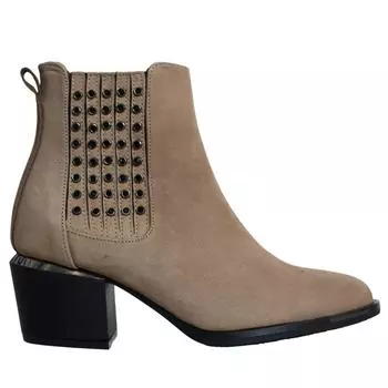 Женские сапоги из натуральной кожи на высоком каблуке