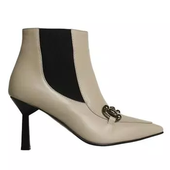 Женские сапоги из натуральной кожи на высоком каблуке