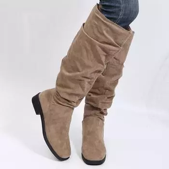 Женские сапоги Модные зимние сапоги для женщин Высокие сапоги на каблуках Зимняя обувь для женщин Высокие сапоги до колена Botas Mujer Зимняя обувь Длинные 35 бежевый