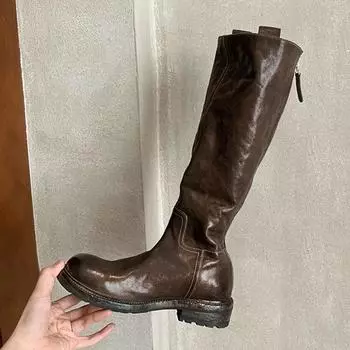 Женские сапоги на платформе 2024 года, новые осенне-зимние женские сапоги, высокие сапоги до колена со шнуровкой, удобные длинные сапоги для девочек, Zapatillas De Mujer 35 чёрный