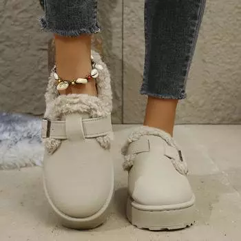 Женские сапоги на плоской подошве, новые зимние модные роскошные теплые утолщенные пушистые хлопковые сапоги в стиле ретро, женские удобные туфли на платформе для женщин 36 бежевый