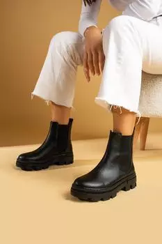 Женские сапоги на удобной эластичной подошве с теплой подкладкой 57-270-23