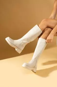 Женские сапоги на высоком каблуке с удобной подошвой и молнией 018-900-23