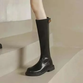 Женские сапоги Сапоги-НОВИНКА Женская женская обувь Зимняя обувь Выше колена Натуральная кожа Высокий каблук Резина 35