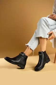 Розовые женские ботинки и ботильоны на теплой подкладке с аксессуарами Potin Stone на молнии 57-0101-23Объем