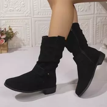 Женские сапоги, трендовые, модные, на низком каблуке, британские, на платформе, ботильоны, большие размеры, роскошная, удобная женская обувь для отдыха на природе, Botas De Mujer 36