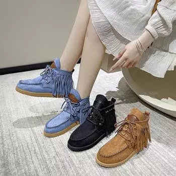 Женские сапоги Весна и осень Модные удобные сапоги Повседневные уличные сапоги с круглым носком Небольшие сапоги Горячая дизайнерская обувь для женщин 36
