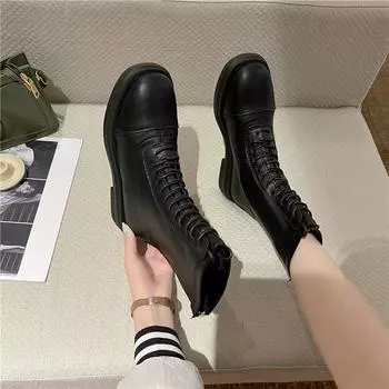 Женские сапоги Женские каблуки Дизайнерская обувь Женские ботильоны на платформе Женские ботинки на толстой подошве Женские ботильоны на танкетке 35