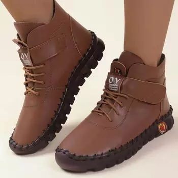 Женские сапоги зимние ботильоны ручного шитья нитками Мамины сапоги хлопок новые водонепроницаемые короткие зимние сапоги дизайнерская обувь для женщин 35