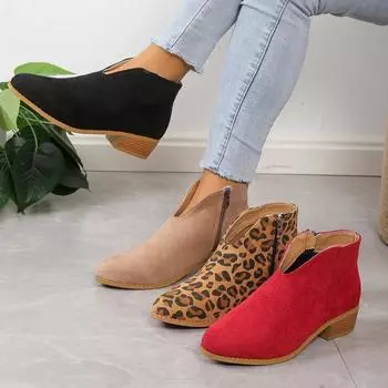 Женские сапоги Зимние новые модные ботильоны для женщин Квадратный каблук с острым носком Повседневная обувь для женщин Удобные элегантные сапоги 36 хаки