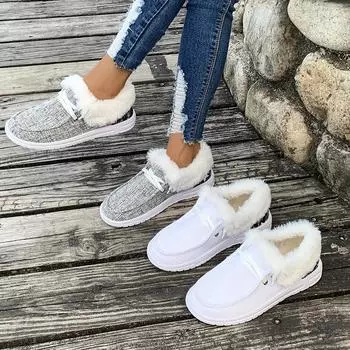 Женские сапоги зимние утепленные плюшевые теплые зимние сапоги 2024 новые модные удобные хлопковые туфли больших размеров для женщин Botas De Mujer 36 бежевый