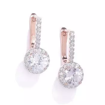 Женские серьги Bali из розового золота с блестящими циркониями и шипами