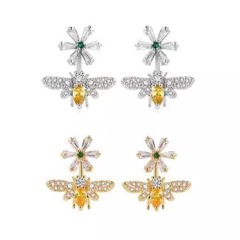 Женские серьги Caoshi в форме пчелы с эстетическим цветком, модные ювелирные изделия на каждый день, нежный дизайн, подарок для женщин, шикарные аксессуары