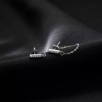 Женские серьги-цепочки с подвеской сзади, новые модные простые серьги в стиле темперамент