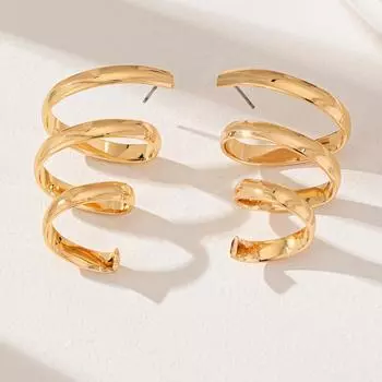 Женские серьги Curved Line золотой