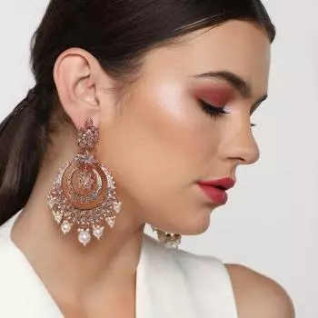 Женские серьги Estele с покрытием из розового золота CZ MAHARANI CHANDBALIS