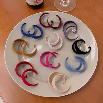 Женские серьги-флокеры в форме буквы С из серебра 925 пробы, осень и зима – простые, универсальные и модные A746m