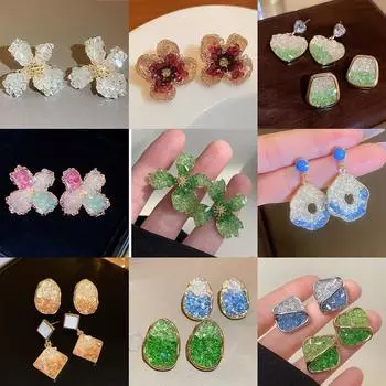 Женские серьги GemChic, модные серьги-гвоздики с иглами, градиентные серьги с имитацией драгоценных камней, высококачественные серьги, изысканные ювелирные изделия на день рождения, Рождество, подарок