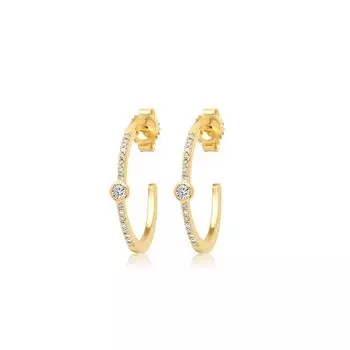 Женские серьги-гвоздики Canner C-образной формы с цирконием