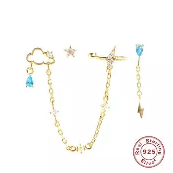 Женские серьги-гвоздики Canner Clouds с кисточками и цирконием, ювелирные изделия