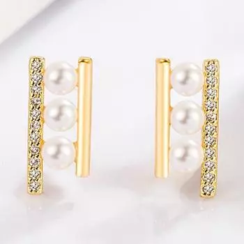 Женские серьги-гвоздики Dongdaemun Simple Temperament ABS искусственный жемчуг лестничные серьги-гвоздики серьги в морозном стиле