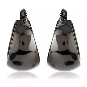 Женские серьги-гвоздики Estele с черной эмалью и родиевым покрытием