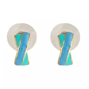 Женские серьги-гвоздики Estele с позолоченной эмалью 24 карата, один размер (368/712 ЭР)