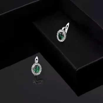 Женские серьги-гвоздики Estele с родиевым покрытием и CZ в форме цветка