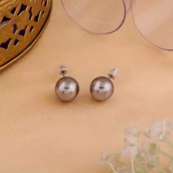 Женские серьги-гвоздики Estele с родиевым покрытием и ослепительным жемчугом