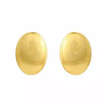 Женские серьги-гвоздики Gehena by Estele из сплава недрагоценных металлов золотистого цвета с гладкой галькой (5010304-ИГ)