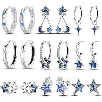 Женские серьги-гвоздики из серебра 925 пробы со сверкающими цирконами, роскошные изысканные свадебные украшения для помолвки, подарок для девушки белый