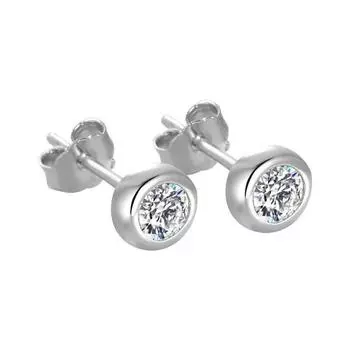 Женские серьги-гвоздики из стерлингового серебра 925 пробы с цирконием, круглые бусины для пирсинга, модные вечерние украшения, Pendientes Eh160