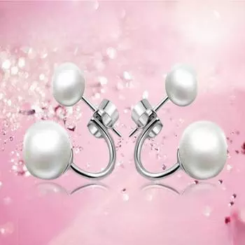 Женские серьги-гвоздики из стерлингового серебра 925 пробы с жемчугом Модное и изысканное украшение 925