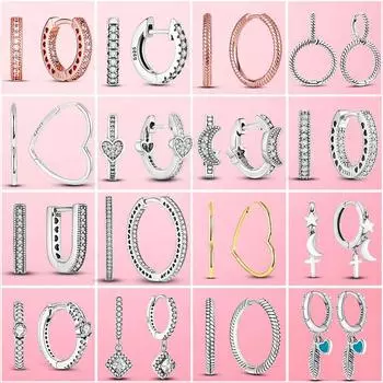 Женские серьги-гвоздики из стерлингового серебра 925 пробы с кубическим цирконием в форме сердца, круглые серьги-гвоздики с цветком ромашки для женщин, серебро S925, модные украшения