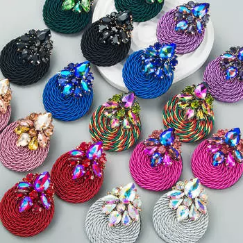 Женские серьги-гвоздики, креативные серьги «Любовь», гальванические цветные стразы из сплава, персонализированные преувеличенные серьги OneSize красный