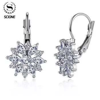 Женские серьги-гвоздики LUXY MOON, 4 цвета, с кристаллами и цветком, 2020, винтажные свадебные серьги «Любовь», эффектные ювелирные изделия золотой