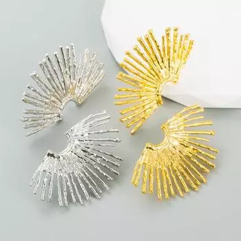 Женские серьги-гвоздики, преувеличенные серьги, серьги-гвоздики из сплава подсолнечника, золотые серьги высокого качества в стиле панк OneSize золотой