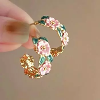 Женские серьги-гвоздики с милым розовым цветком и зеленой эмалью C-образной формы, милые букле d oreille femmes для летнего пляжного отдыха