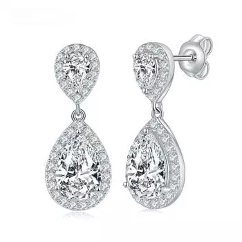 Женские серьги-гвоздики с муассанитом цвета D, 3 карата, сверкающие бриллианты, ювелирные изделия высшего качества, стерлинговое серебро S925 GRA