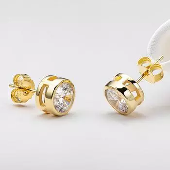 Женские серьги-гвоздики с муассанитом цвета D, 0,5/1 карат, 100% стерлинговое серебро 925 пробы, сверкающее ювелирное изделие на день рождения, подарок 1ct