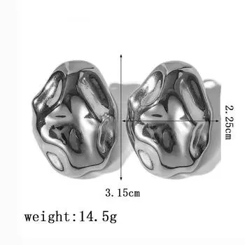 Женские серьги-гвоздики с нестандартной формой, покрытые золотом 18 карат — модный невыцветающий дизайн