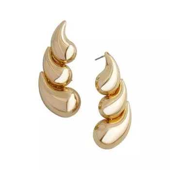 Женские серьги-гвоздики с преувеличенной геометрической формой в виде капли воды для женщин, легкие серьги-гвоздики из сплава для поездок на работу серебряный