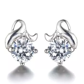 Женские серьги-гвоздики Temperament, женские серьги-гвоздики в виде цветка из циркония в корейском стиле, серебряные украшения, модные посеребренные украшения для ушей