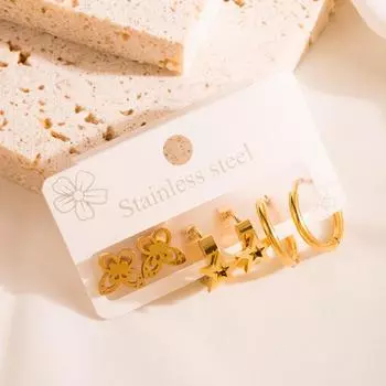 Женские серьги-гвоздики в форме сердца, креативный микронабор, цветной циркон, преувеличенные аксессуары, серьги OneSize