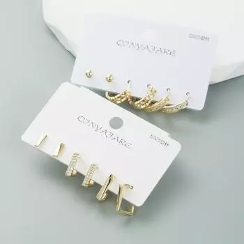 Женские серьги-гвоздики в форме сердца, креативный микронабор, цветной циркон, преувеличенные аксессуары, серьги OneSize